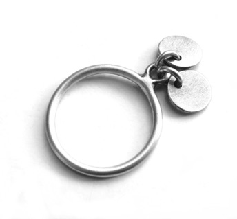 DOTS $85-sterling silver ring with sanding disk texture on flat circles (1/3" kinetic circles) made to size specifications DOTS $85-sterling silver ring with sanding disk texture on flat circles (1/3" kinetic circles) made to size specifications